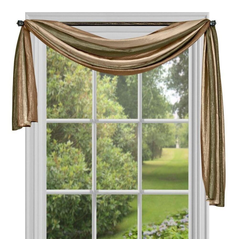 Meuse Window Curtain Scarf 50x144 - Earth